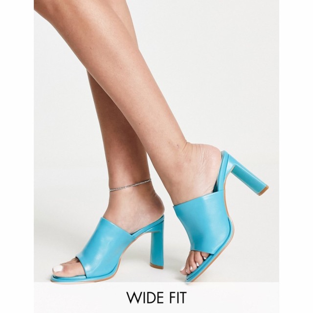 トップショップ Topshop レディース サンダル・ミュール シューズ・靴 Wide Fit Rianna Unlined Round Toe Mule In Teal ティール