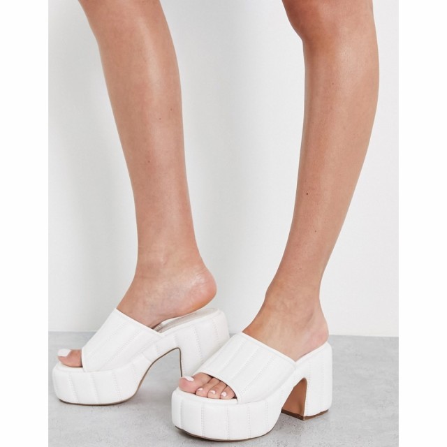 トップショップ Topshop レディース サンダル・ミュール シューズ・靴 Nicole Padded Mule Platform Sandal In White ホワイト