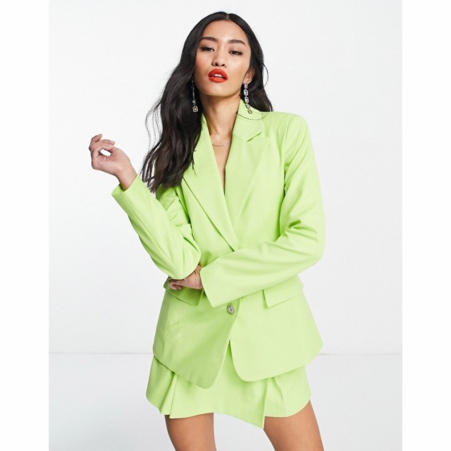 ミス セルフリッジ Miss Selfridge レディース スーツ・ジャケット アウター Diamante Button Blazer Co-Ord In Lime Green ライムグリー