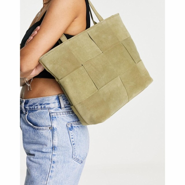 エイソス ASOS DESIGN レディース トートバッグ バッグ Suede Weave Tote In Khaki カーキ