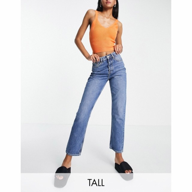 トップショップ Topshop Tall レディース ジーンズ・デニム ボトムス・パンツ Editor Jean In Mid Blue ブルー