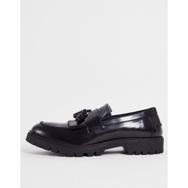 レッドテープ Red Tape メンズ ローファー シューズ・靴 Chunky Tassel Loafers In Black High Shine Leather ブラック