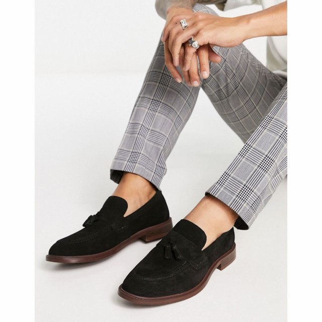 レッドテープ Red Tape メンズ ローファー シューズ・靴 Suede Tassel Loafers In Black ブラックスエード