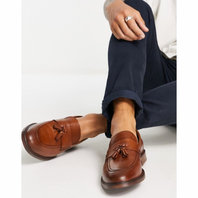 レッドテープ Red Tape メンズ ローファー シューズ・靴 Leather Tassel Loafers In Brown ブラウンレザー