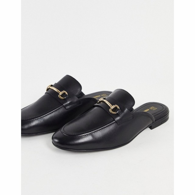 レッドテープ Red Tape メンズ サンダル シューズ・靴 Leather Metal Bar Mules In Black ブラックレザー