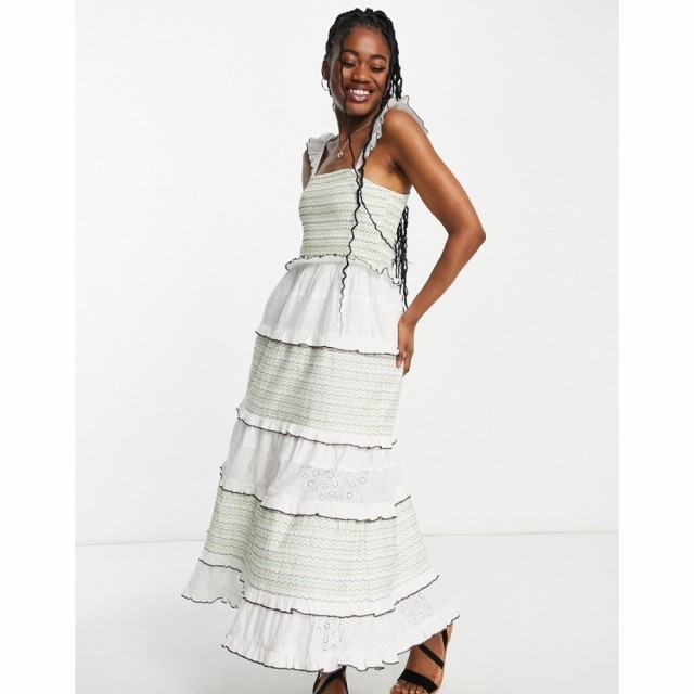 ミス セルフリッジ Miss Selfridge レディース ワンピース マキシ丈 ワンピース・ドレス Colourful Stitch Broderie Maxi Dress In Ivory