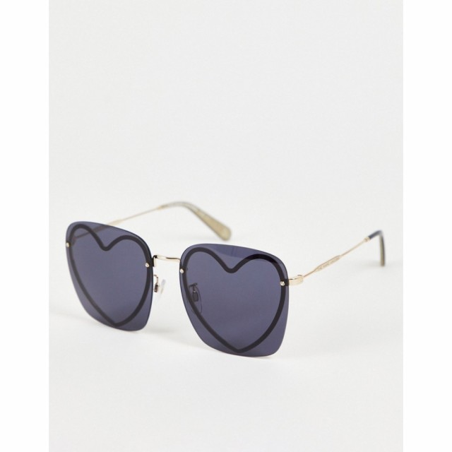 マーク ジェイコブス Marc Jacobs レディース メガネ・サングラス スクエアフレーム Square Heart Sunglasses In Black 493/S ブラック