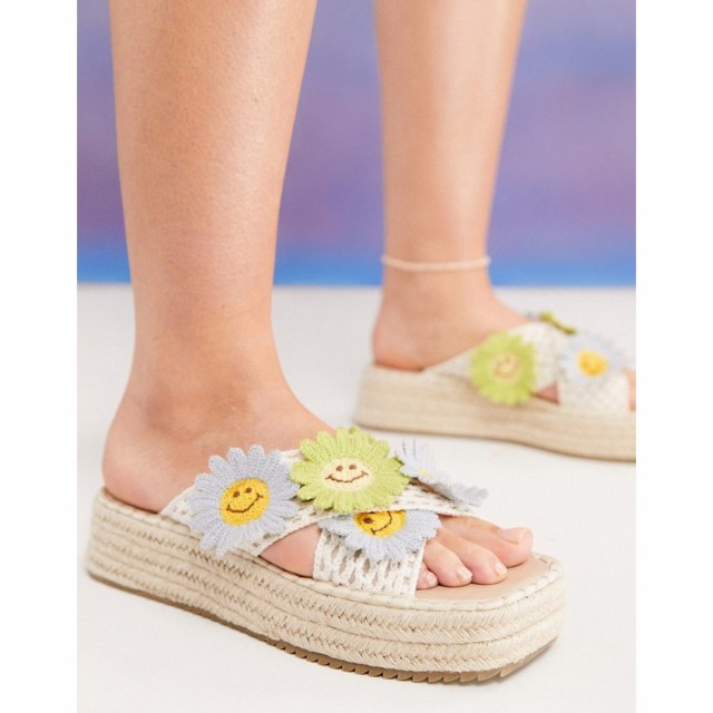 エイソス ASOS DESIGN レディース エスパドリーユ 厚底 シューズ・靴 Jorgie Flatform Crochet Flower Espadrilles In Multi マルチカラ