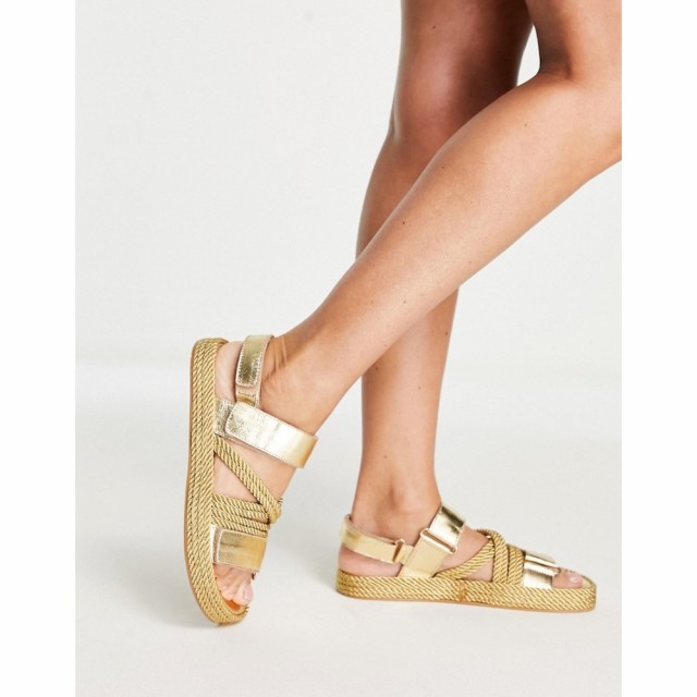 エイソス ASOS DESIGN レディース サンダル・ミュール シューズ・靴 Joel Premium Leather Rope Sandals In Gold