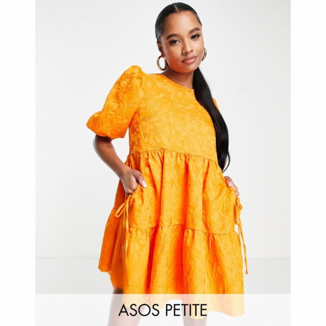 エイソス ASOS Petite レディース ワンピース Ａライン ワンピース・ドレス Petite Jacquard Tiered Mini Dress With Bellow Pockets In