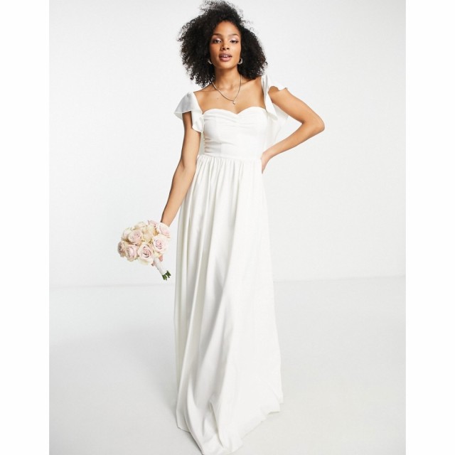 リトル ミストレス Little Mistress レディース パーティードレス マキシ丈 ワンピース・ドレス Bridal Flutter Sleeve Maxi Dress In Iv