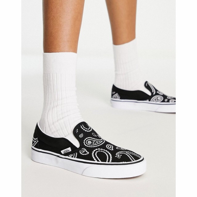 ヴァンズ Vans レディース スニーカー シューズ・靴 Ua Classic Slip-On Peace Paisley Trainers In Black/White ブラック