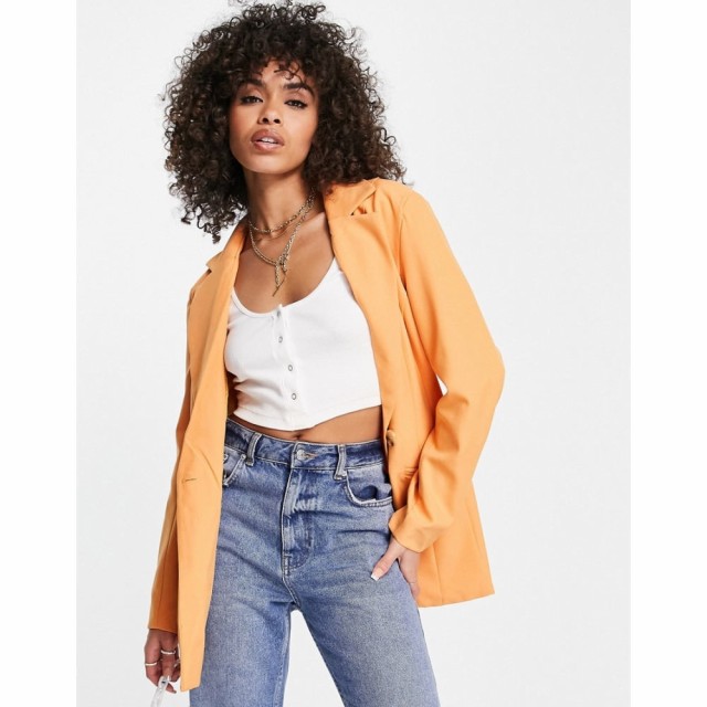 ミスガイデッド Missguided レディース スーツ・ジャケット アウター Blazer With Shoulder Pads In Orange オレンジ