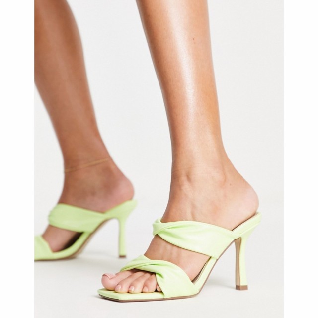 ミスガイデッド Missguided レディース サンダル・ミュール シューズ・靴 Heeled Mule With Twist Front In Lime ライム