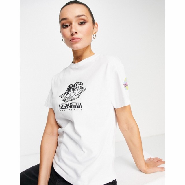 ナパピリ Napapijri レディース Tシャツ トップス X Fiorucci Graphic T-Shirt In White ホワイト