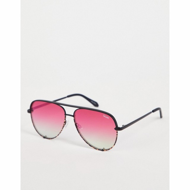 キー オーストラリア Quay Australia レディース メガネ・サングラス アビエイター Quay High Key Aviator Sunglasses In Black Coral Re