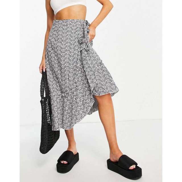 リトル ミストレス Little Mistress レディース ひざ丈スカート スカート Front Midi Skirt In Embroidered Gingham Co-Ord