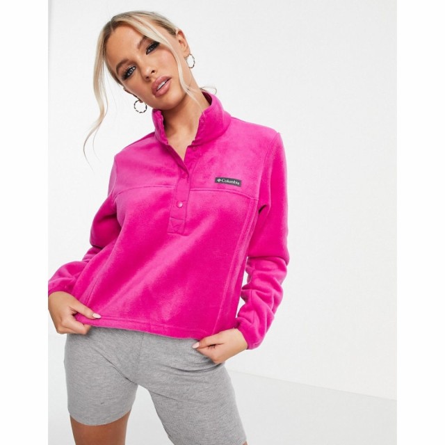 コロンビア Columbia レディース ベアトップ・チューブトップ・クロップド Benton Springs Cropped Half Zip Fleece In Pink - Exclusive