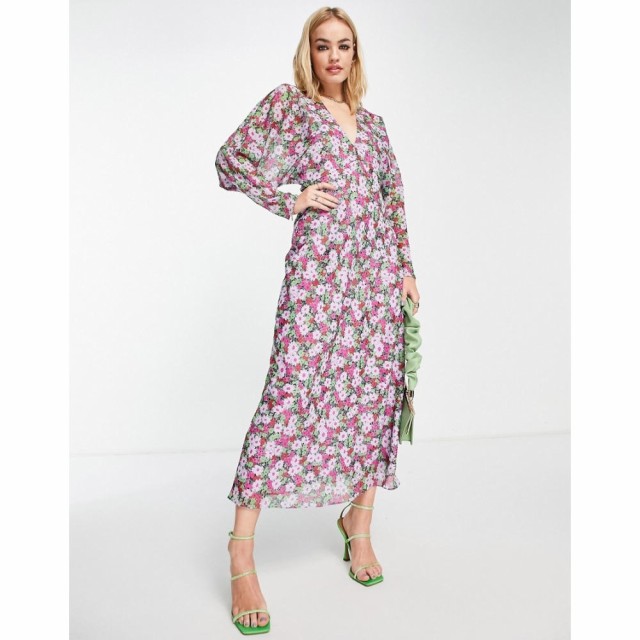 エイソス ASOS DESIGN レディース ワンピース ワンピース・ドレス Soft Batwing Midi Dress In Floral Print フローラル