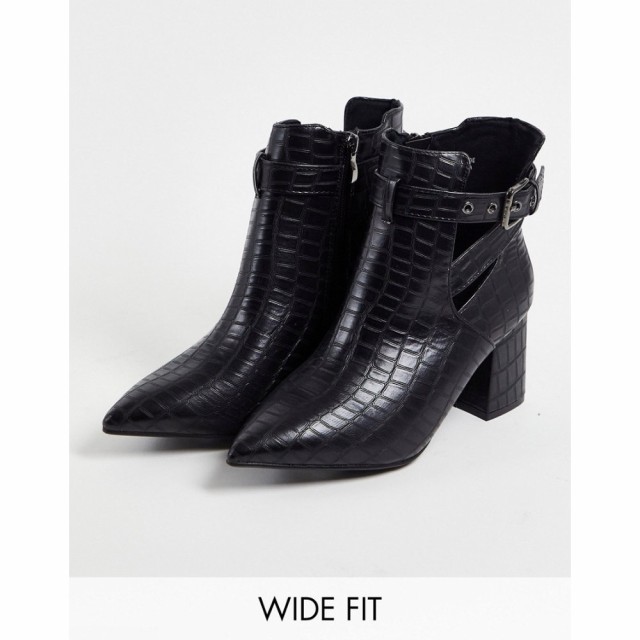 シンプリー ビー Simply Be Wide Fit レディース ブーツ ショートブーツ Simply Be Extra Wide Fit Christa High Ankle Boots In Black C