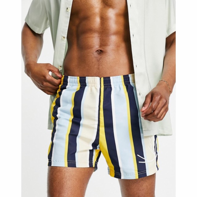 カール カナイ Karl Kani メンズ 海パン 水着・ビーチウェア Signature Board Shorts In Multicolour Stripe マルチカラー