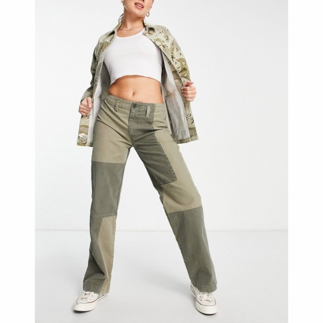 エイソス ASOS DESIGN レディース カーゴパンツ ボトムス・パンツ Patchwork Cargo Trouser In Khaki カーキ