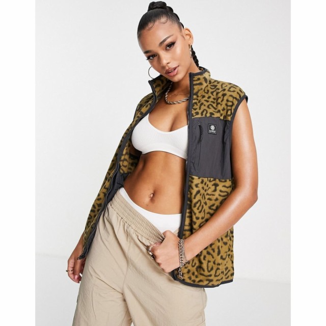 エレメント Element レディース ベスト・ジレ トップス Lake Gilet Vest In Leopard Print マルチカラー