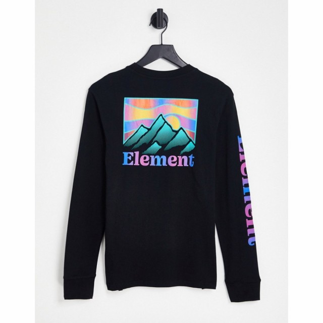 エレメント Element レディース 長袖Tシャツ トップス Kass Long Sleeve Top In Black With Graphic Back Print ブラック