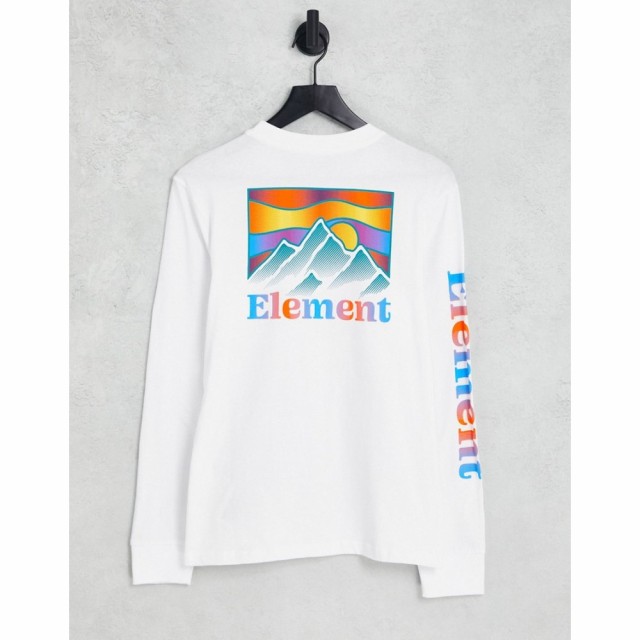 エレメント Element レディース 長袖Tシャツ トップス Kass Long Sleeve Top In White With Graphic Back Print ホワイト