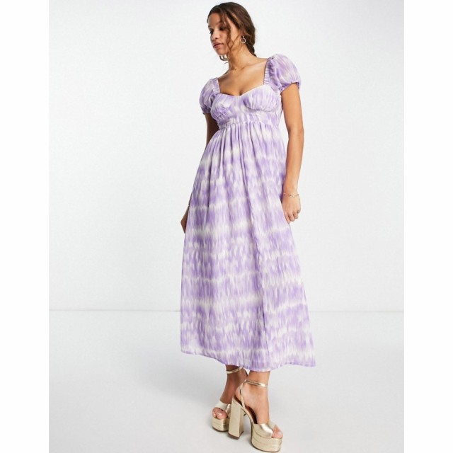 エイソス ASOS DESIGN レディース ワンピース ミドル丈 ワンピース・ドレス Open Back Midi Tea Dress In Tie Dye タイダイプリント