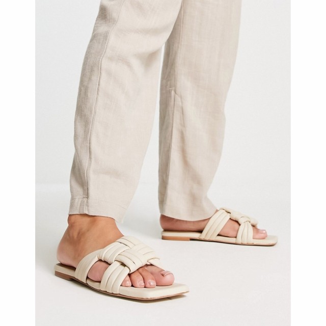 ASRA レディース サンダル・ミュール フラット シューズ・靴 Sebra Leather Flat Sandals In White ホワイト