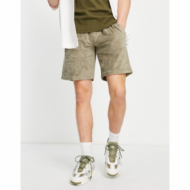 シックススジューン Sixth June メンズ ショートパンツ ボトムス・パンツ Co-Ord Shorts In Light Green Towelling With Logo Embossing