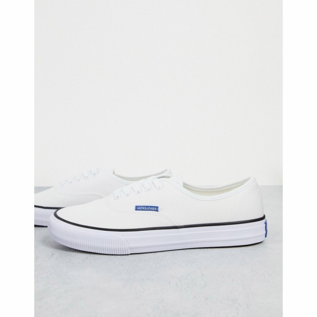 ジャック アンド ジョーンズ Jack and Jones メンズ スニーカー シューズ・靴 Plimsoll Trainer In White ホワイト