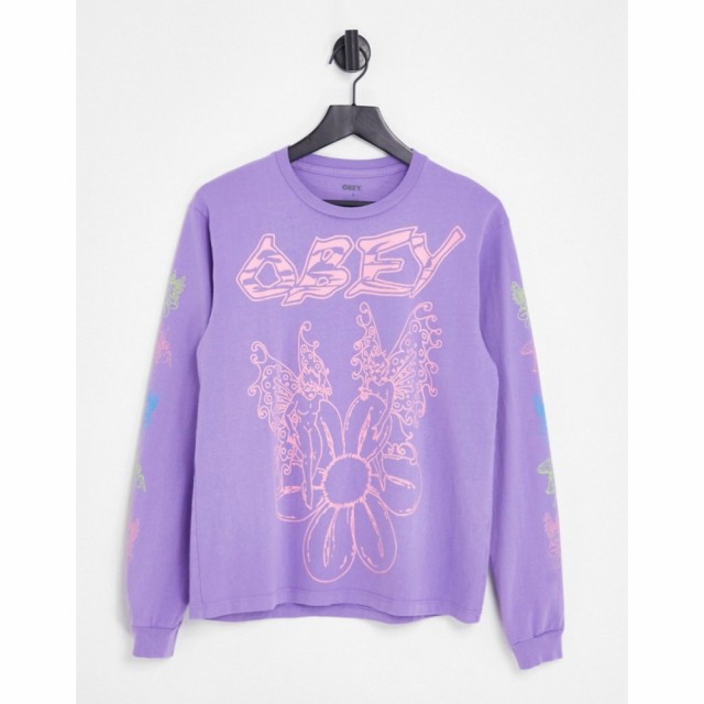 オベイ Obey レディース 長袖Tシャツ トップス Relaxed Long Sleeve T-Shirt With Fairy Print