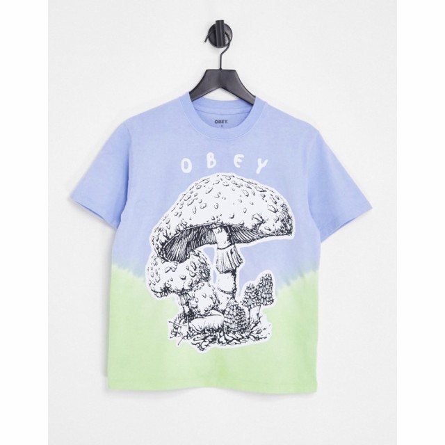 オベイ Obey レディース Tシャツ トップス Relaxed Ombre T-Shirt With Toadstall Graphic And Logo