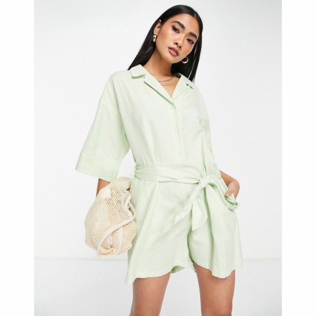 リズム Rhythm レディース ビーチウェア ショート オールインワン 水着・ビーチウェア Vacay Beach Playsuit In Pistachio グリーン