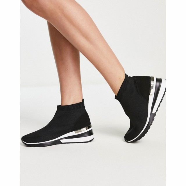 デューン Dune レディース スニーカー ウェッジソール シューズ・靴 London Elio Knitted Wedge Trainers In Black ブラック