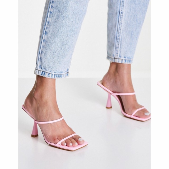 シミ SIMMI Shoes レディース サンダル・ミュール シューズ・靴 Simmi London Nieve Strappy Mule Heeled Sandals In Pink ピンク