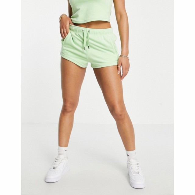 ジューシークチュール Juicy Couture レディース ショートパンツ ジャージ Co-Ord Velour Track Shorts With Diamante Branding In Mint