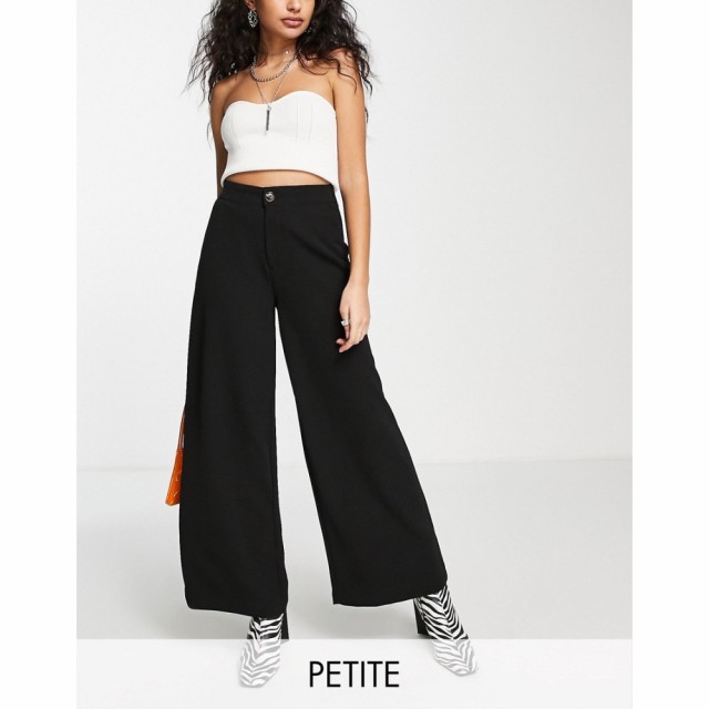 ノイズィーメイ Noisy May Petite レディース ボトムス・パンツ Wide Leg Dad Trousers In Black ブラック