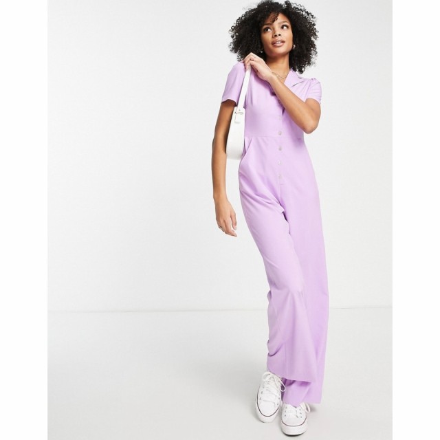 フローリック The Frolic レディース オールインワン ジャンプスーツ ワンピース・ドレス Button-Through Tailored Jumpsuit In Lilac ラ