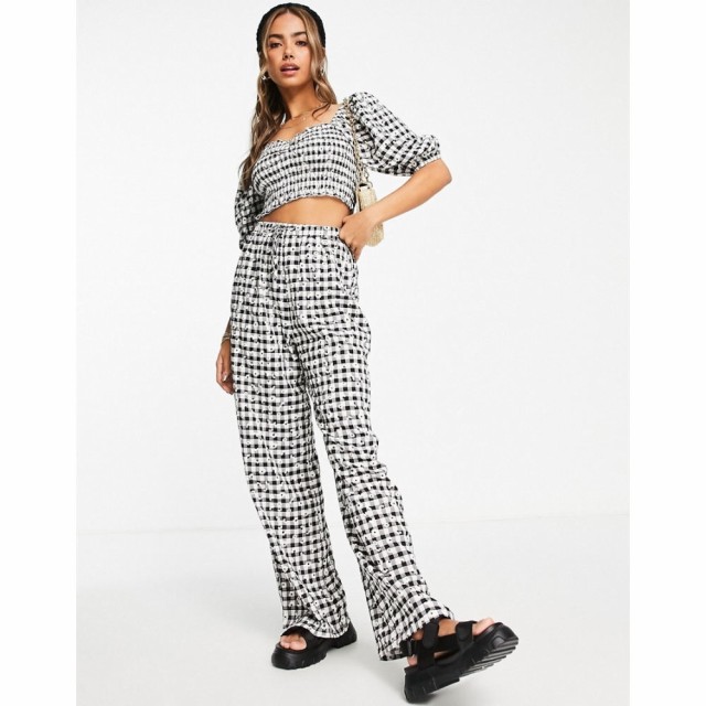 フローリック The Frolic レディース ボトムス・パンツ Tie-Waist Co-Ord Trousers In Monochrome Gingham