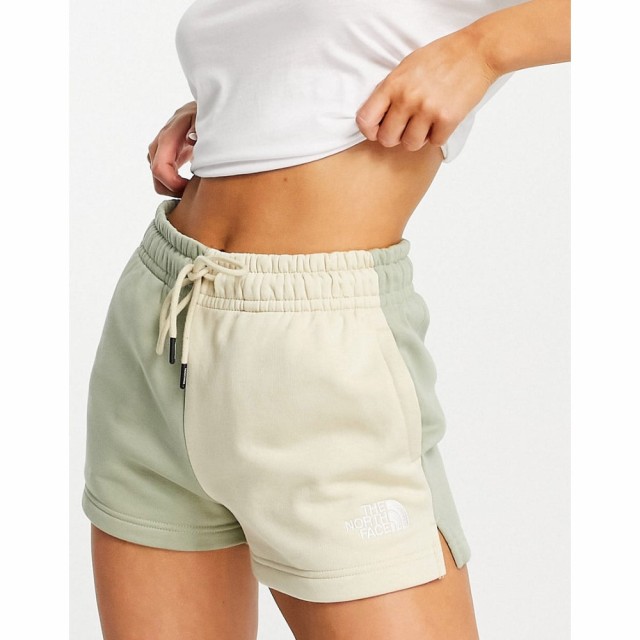 ザ ノースフェイス The North Face レディース ショートパンツ ボトムス・パンツ Colourblock Shorts In Green/ Beige Exclusive At Asos