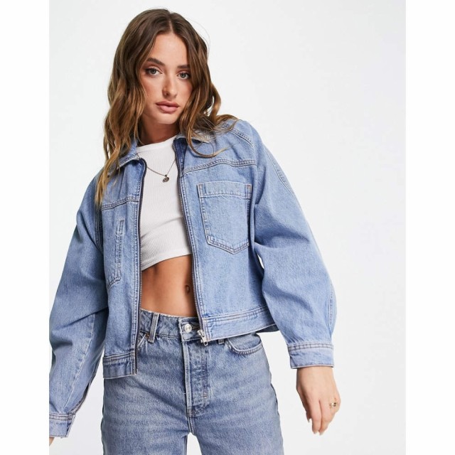 トップショップ Topshop レディース ジャケット デニムジャケット アウター Boxy Crop Denim Jacket In Bleach ブリーチブルー