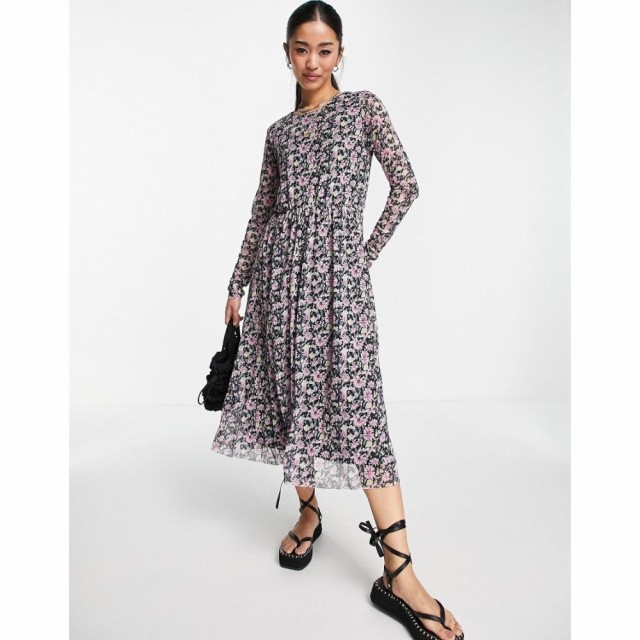 ワイ エー エス Y.A.S レディース ワンピース ミドル丈 ワンピース・ドレス Philly Printed Mesh Midi Dress In Purple