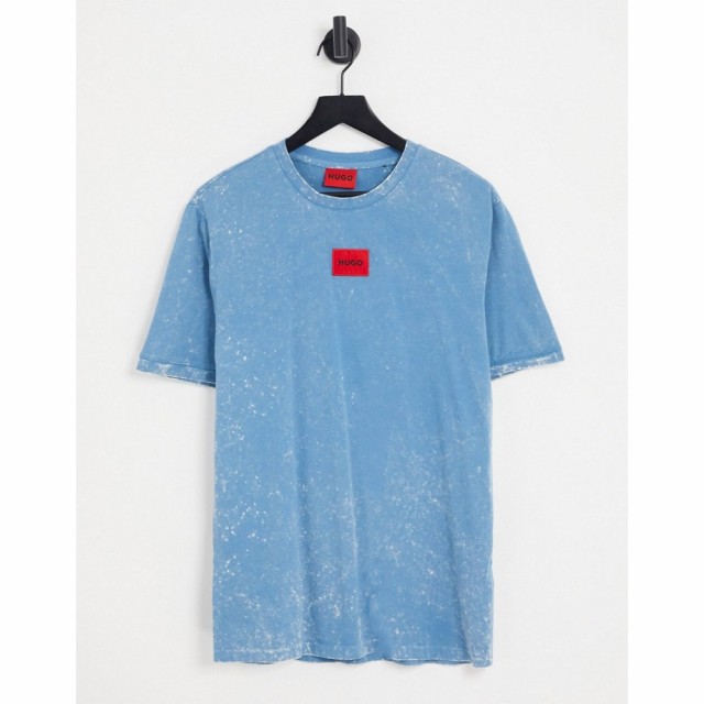 ヒューゴ ボス HUGO メンズ Tシャツ ボックスロゴ トップス Hugo Diragolino Small Box Logo Tie Dye T-Shirt In Blue ブルー