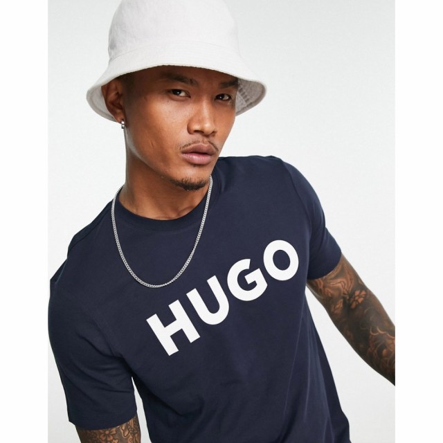 ヒューゴ ボス HUGO メンズ Tシャツ トップス Hugo Dulivio Logo T-Shirt In Navy ネイビー