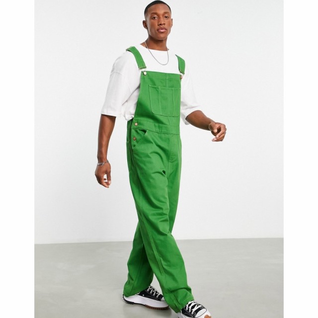 エイソス ASOS DESIGN メンズ オーバーオール ボトムス・パンツ Long Denim Dungaree In Green