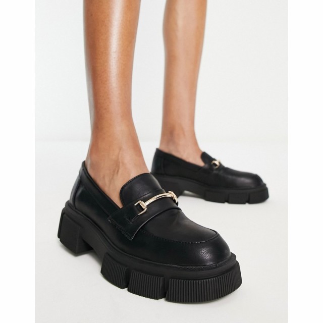 シュー Schuh レディース ローファー・オックスフォード シューズ・靴 Lyle Chunky Loafers With Trim In Black ブラック