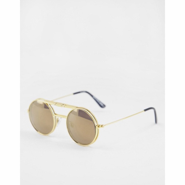 スピットファイア Spitfire メンズ メガネ・サングラス ラウンド Lennon Flip Round Sunglasses In Gold With Gold Mirror Lens ゴールド